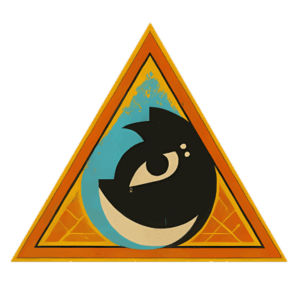 shaman ground logo within a double triangle with a graffiti feel